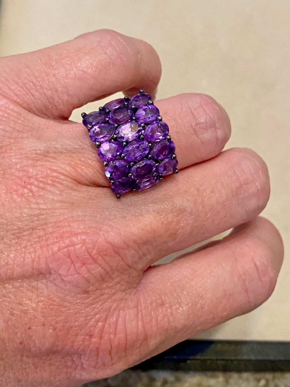 Sterling Silver Purple Amethyst Ring Size 5.25